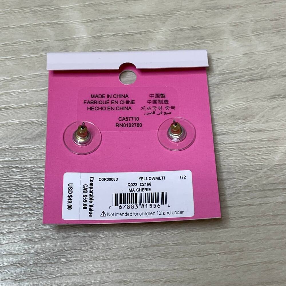Kate Spade Ma Chérie Taxi Studs Earrings NYC Yellow Cab Studs Earrings - Picture 4 of 4